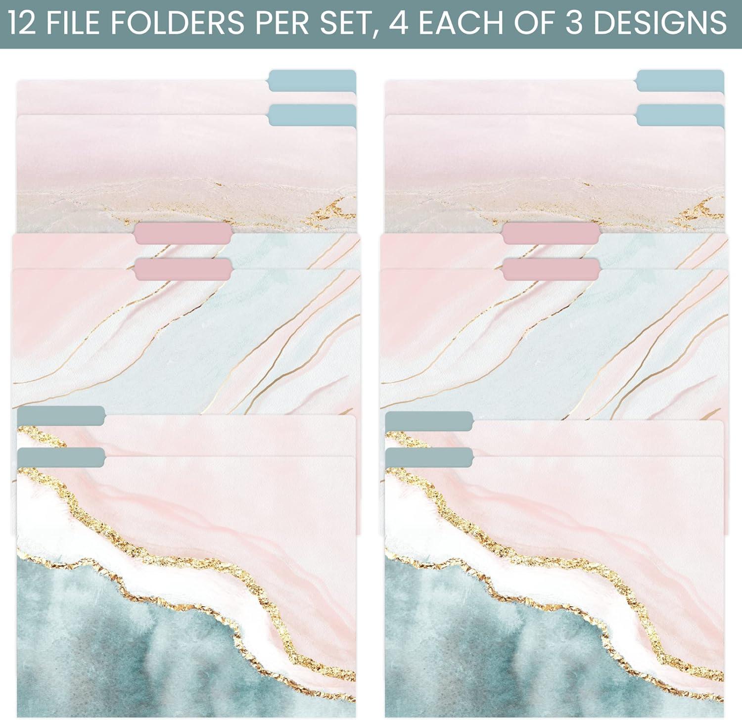 image:imagebloom daily planners Decorative File Folders Set of Six Letter Size 85 x 11 Organizers 13 Cut Tabs Assorted Floral Designs Garden PartyEthereal Marble