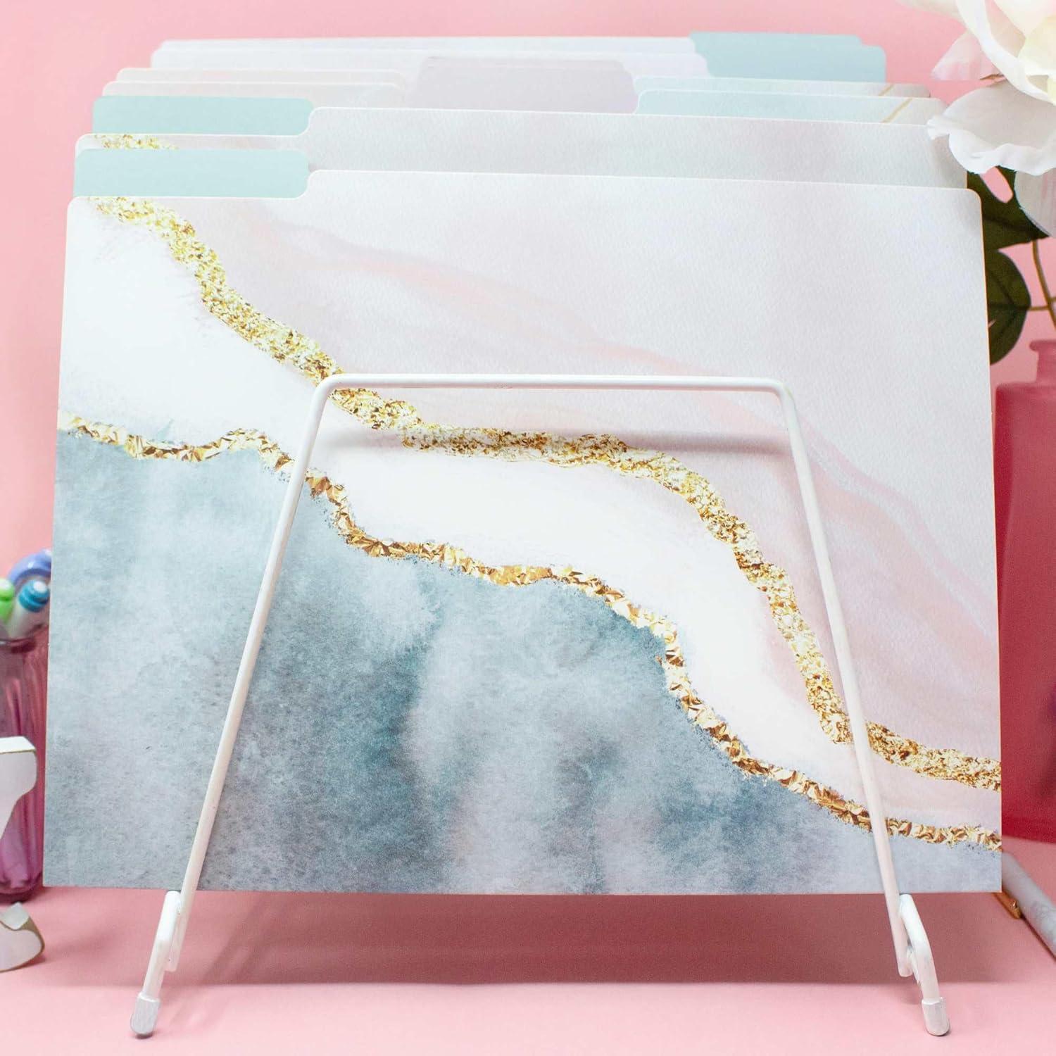 image:imagebloom daily planners Decorative File Folders Set of Six Letter Size 85 x 11 Organizers 13 Cut Tabs Assorted Floral Designs Garden PartyEthereal Marble