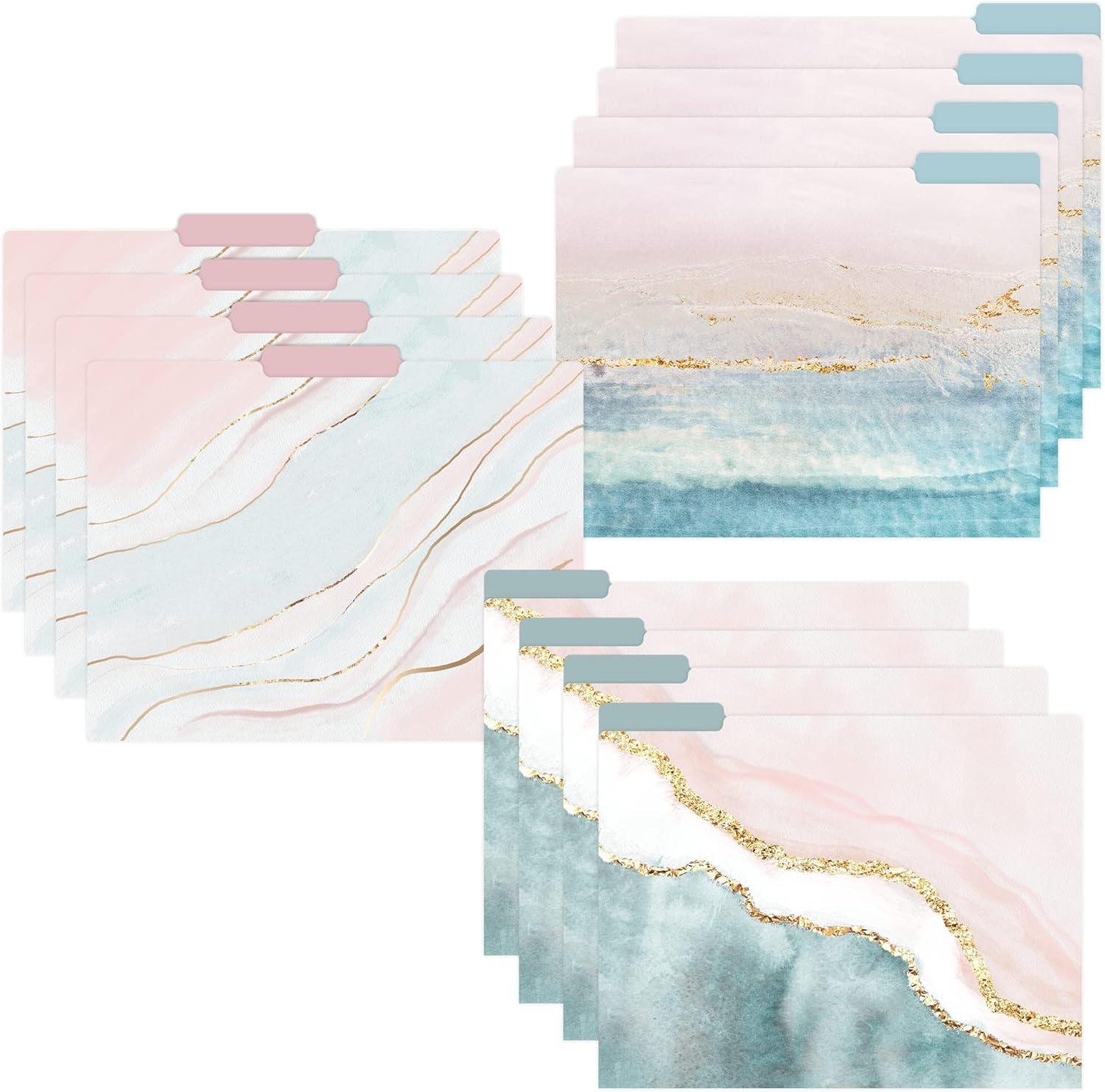 image:imagebloom daily planners Decorative File Folders Set of Six Letter Size 85 x 11 Organizers 13 Cut Tabs Assorted Floral Designs Garden PartyEthereal Marble