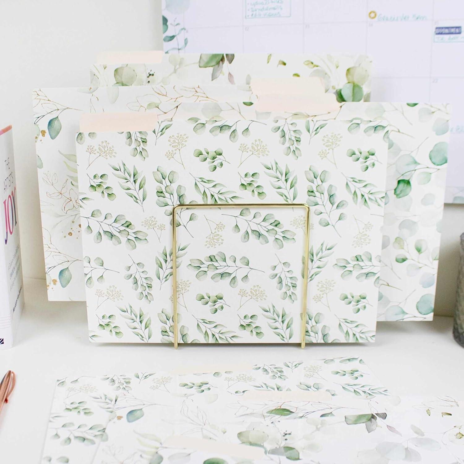 image:imagebloom daily planners Decorative File Folders Set of Six Letter Size 85 x 11 Organizers 13 Cut Tabs Assorted Floral Designs Garden PartyEucalyptus