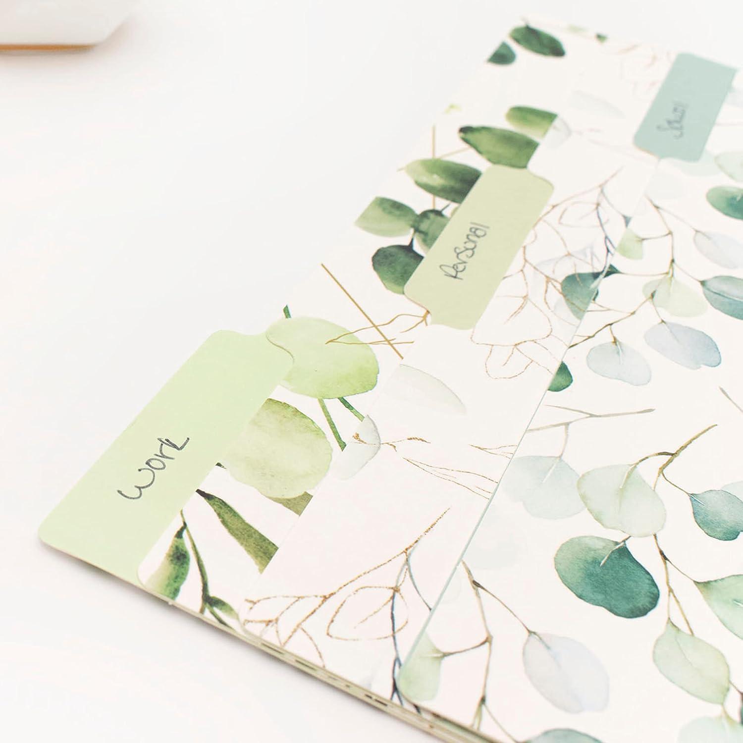 image:imagebloom daily planners Decorative File Folders Set of Six Letter Size 85 x 11 Organizers 13 Cut Tabs Assorted Floral Designs Garden PartyEucalyptus