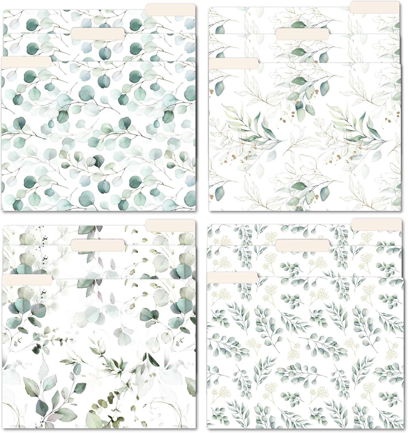 image:imagebloom daily planners Decorative File Folders Set of Six Letter Size 85 x 11 Organizers 13 Cut Tabs Assorted Floral Designs Garden PartyEucalyptus