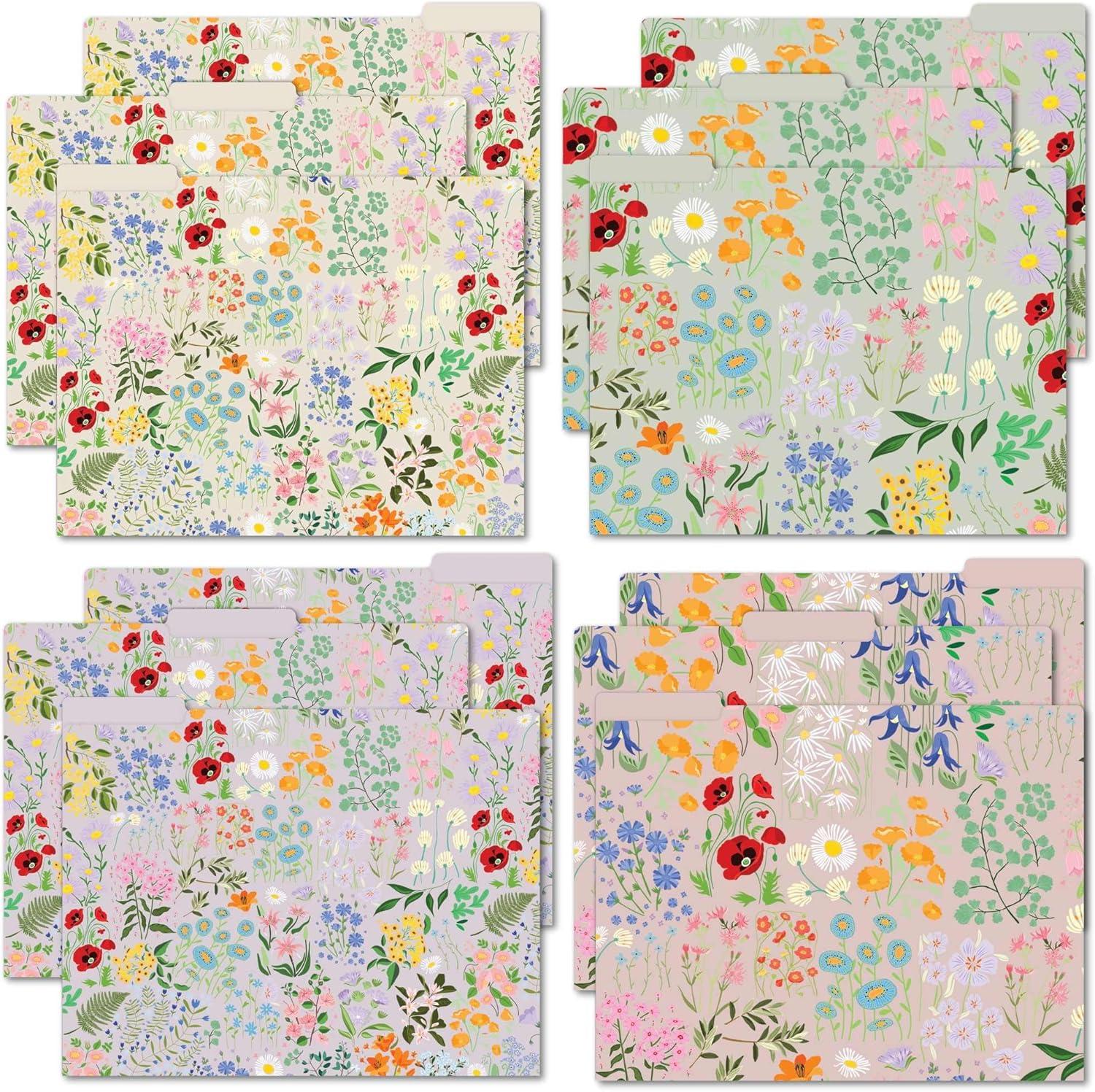 image:imagebloom daily planners Decorative File Folders  Set of Six Letter Size 85 x 11 Organizers 13 Cut Tabs  Assorted Floral Designs  Garden PartyGarden Party
