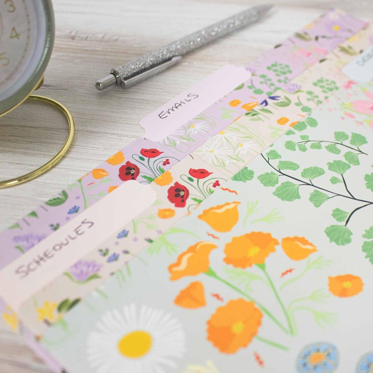 image:imagebloom daily planners Decorative File Folders  Set of Six Letter Size 85 x 11 Organizers 13 Cut Tabs  Assorted Floral Designs  Garden PartyGarden Party