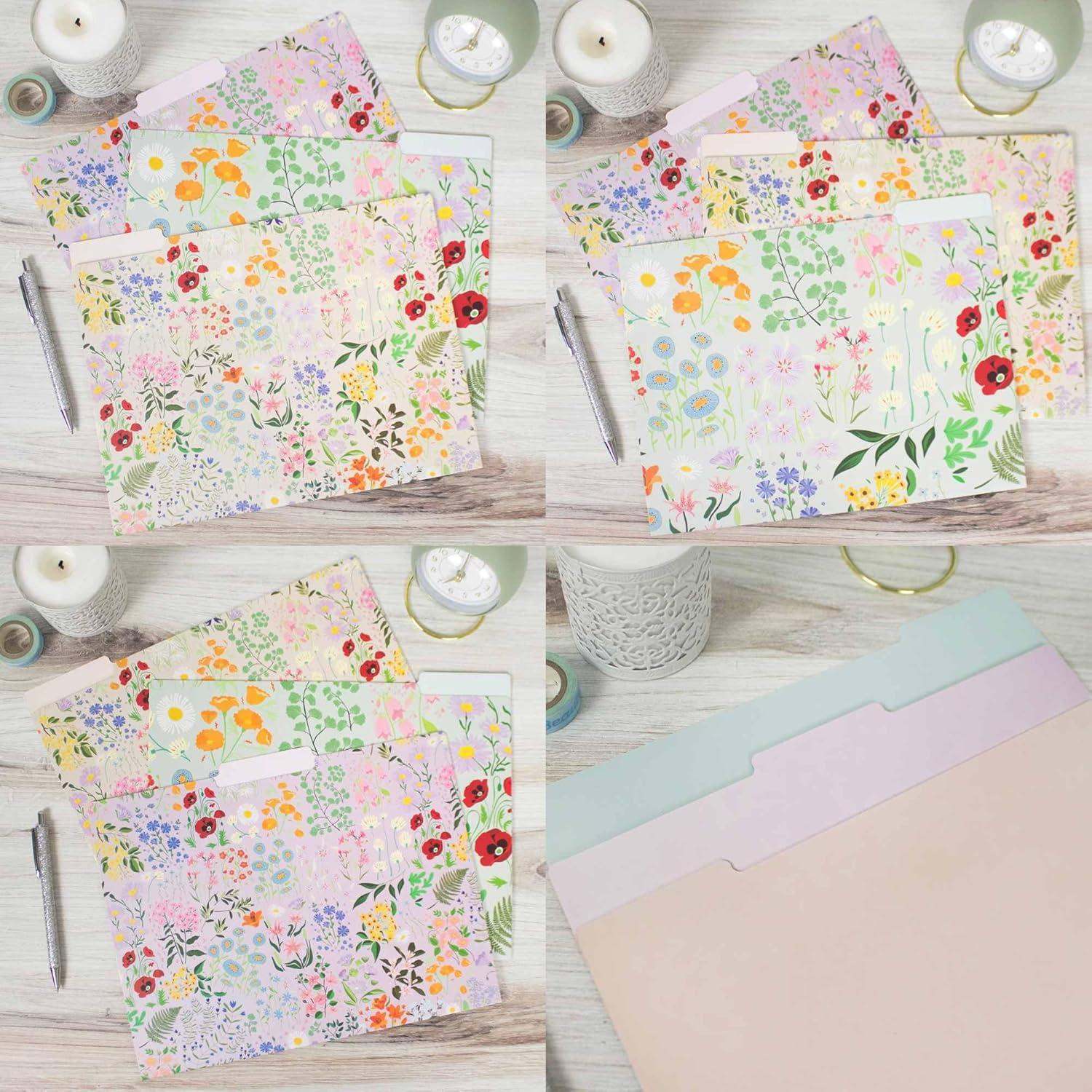 image:imagebloom daily planners Decorative File Folders  Set of Six Letter Size 85 x 11 Organizers 13 Cut Tabs  Assorted Floral Designs  Garden PartyGarden Party