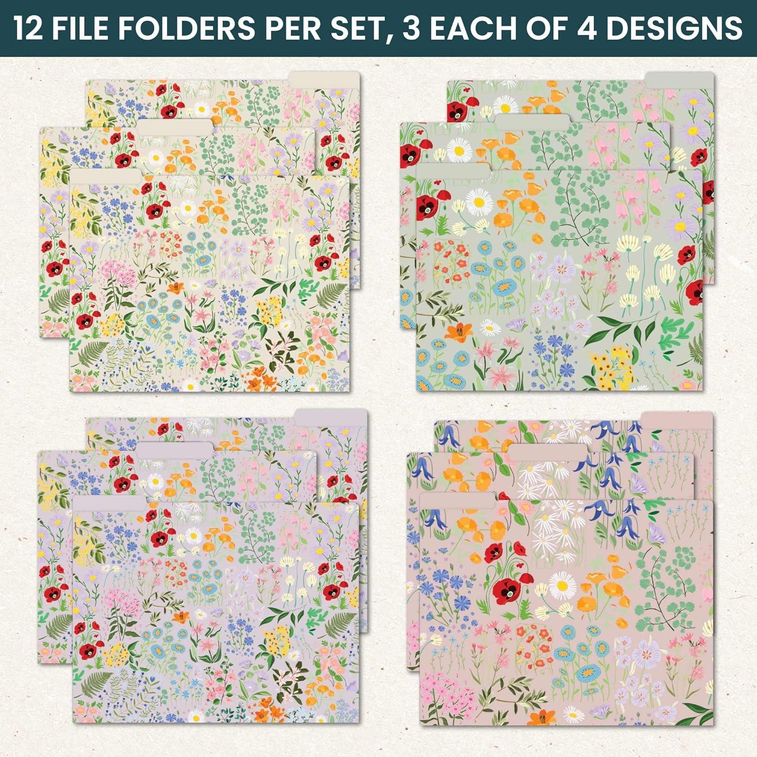 image:imagebloom daily planners Decorative File Folders  Set of Six Letter Size 85 x 11 Organizers 13 Cut Tabs  Assorted Floral Designs  Garden PartyGarden Party
