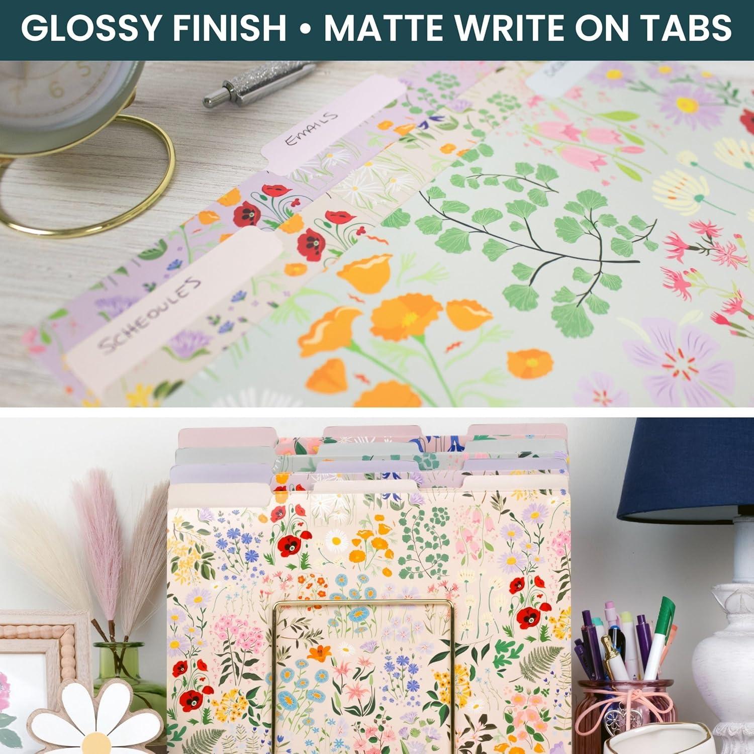 image:imagebloom daily planners Decorative File Folders  Set of Six Letter Size 85 x 11 Organizers 13 Cut Tabs  Assorted Floral Designs  Garden PartyGarden Party