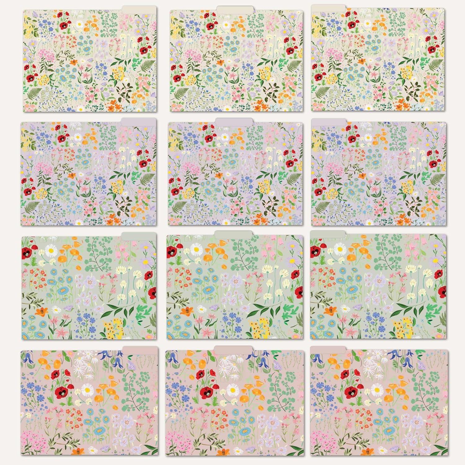 image:imagebloom daily planners Decorative File Folders  Set of Six Letter Size 85 x 11 Organizers 13 Cut Tabs  Assorted Floral Designs  Garden PartyGarden Party