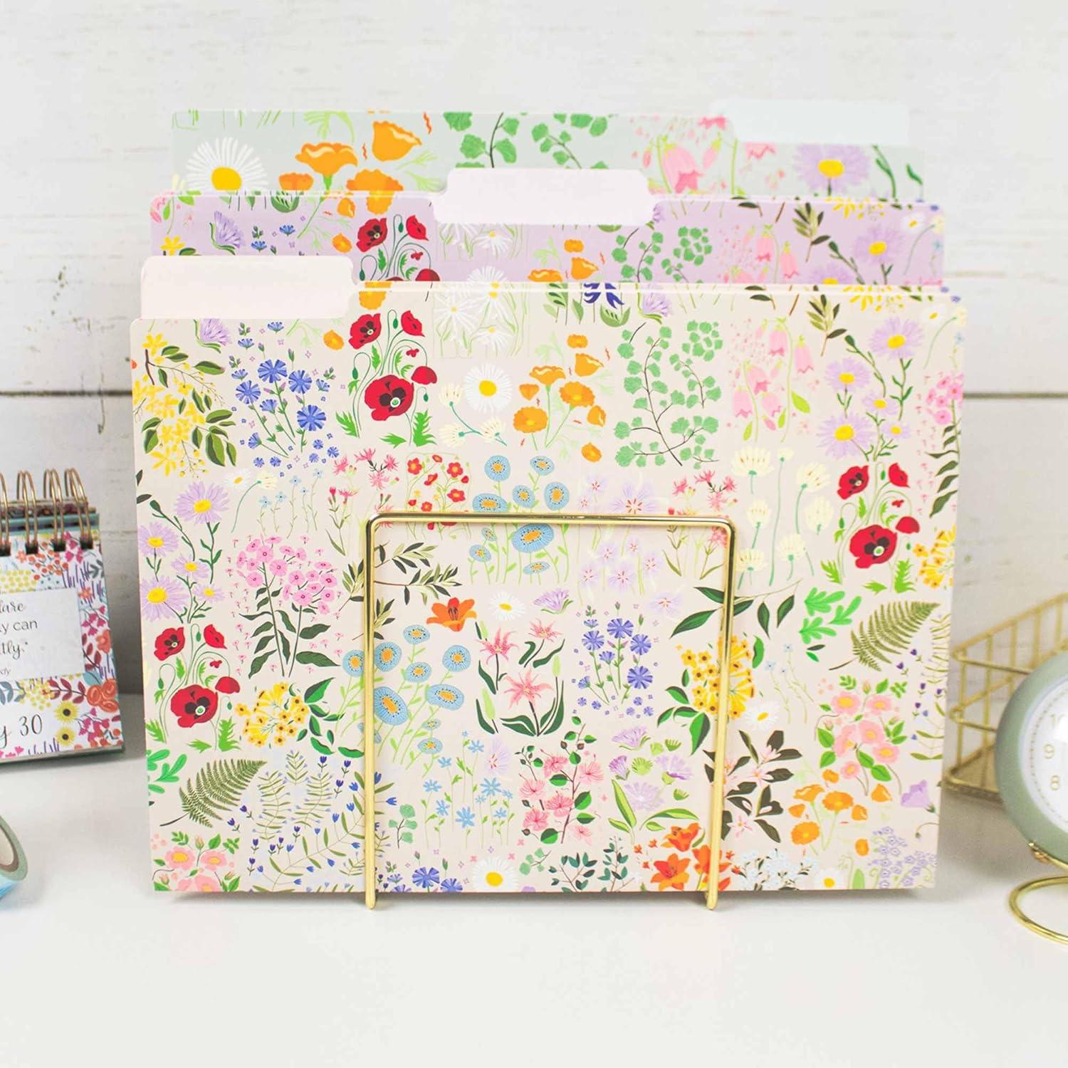 image:imagebloom daily planners Decorative File Folders  Set of Six Letter Size 85 x 11 Organizers 13 Cut Tabs  Assorted Floral Designs  Garden PartyGarden Party