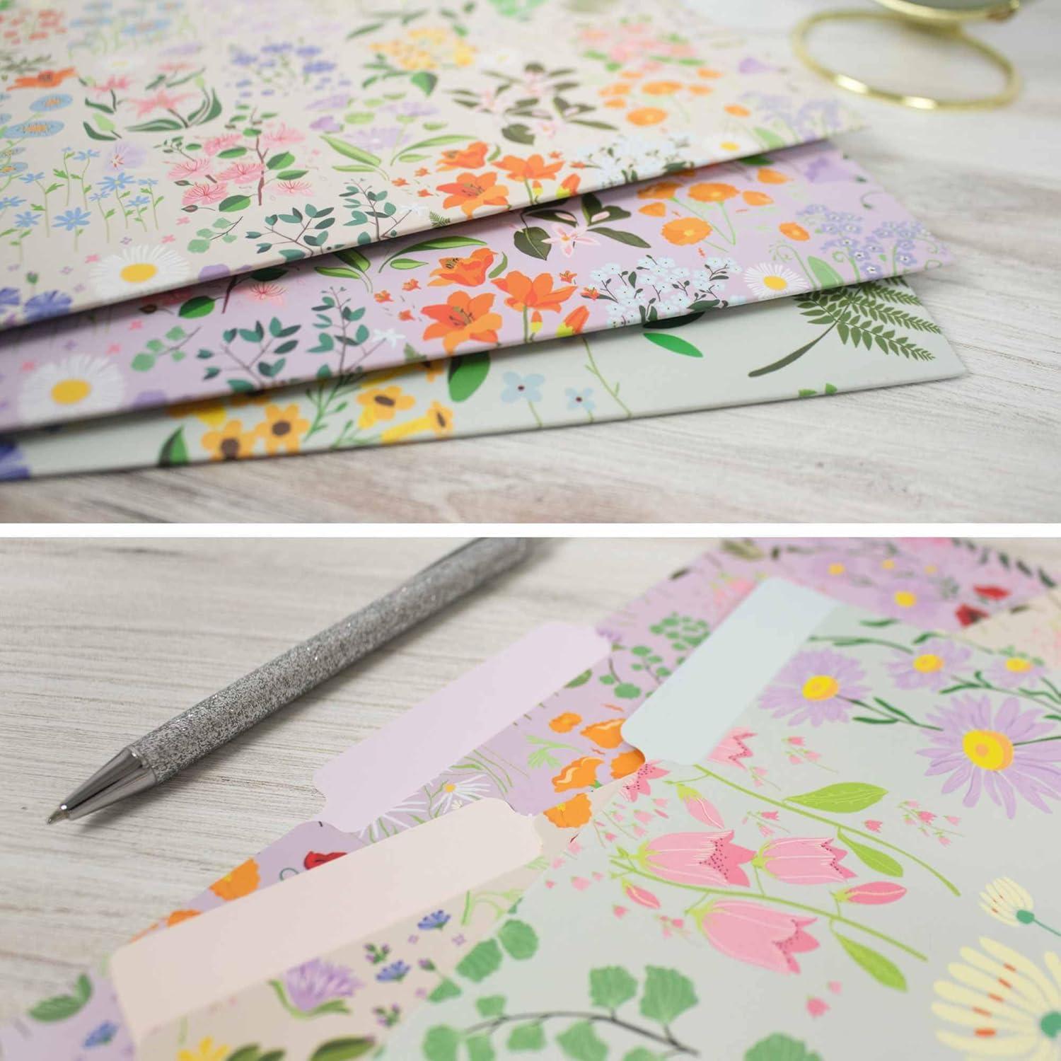 image:imagebloom daily planners Decorative File Folders  Set of Six Letter Size 85 x 11 Organizers 13 Cut Tabs  Assorted Floral Designs  Garden PartyGarden Party