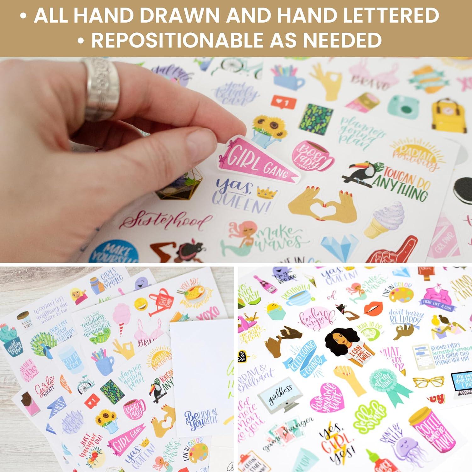 image:imagebloom daily planners Female Empowerment Planner Stickers Variety Pack for Planning Decorating amp Scrapbooking 6 Sheets 205 Girl Power Themed Stickers