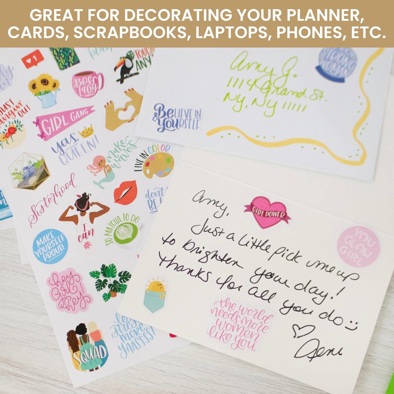 image:imagebloom daily planners Female Empowerment Planner Stickers Variety Pack for Planning Decorating amp Scrapbooking 6 Sheets 205 Girl Power Themed Stickers