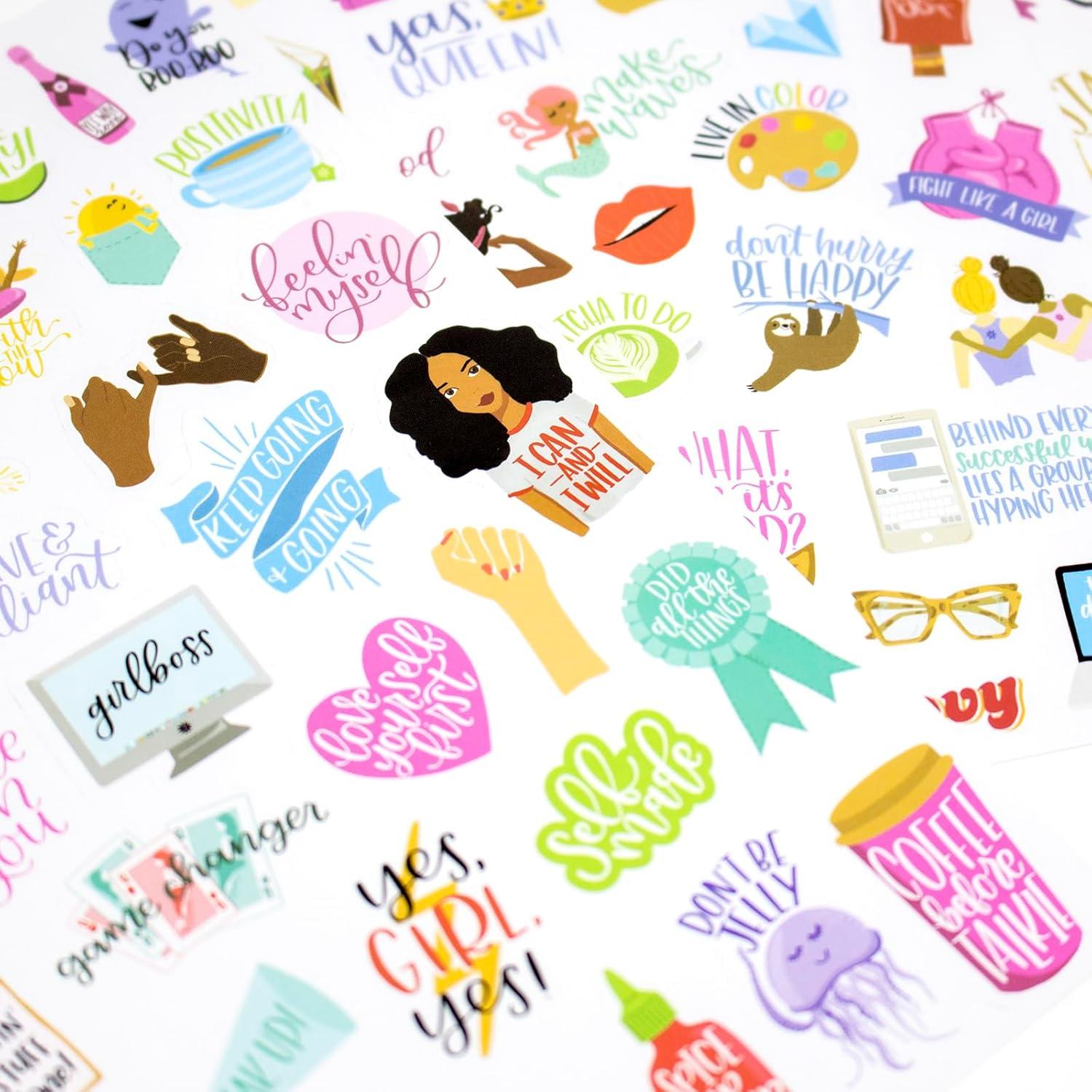 image:imagebloom daily planners Female Empowerment Planner Stickers Variety Pack for Planning Decorating amp Scrapbooking 6 Sheets 205 Girl Power Themed Stickers