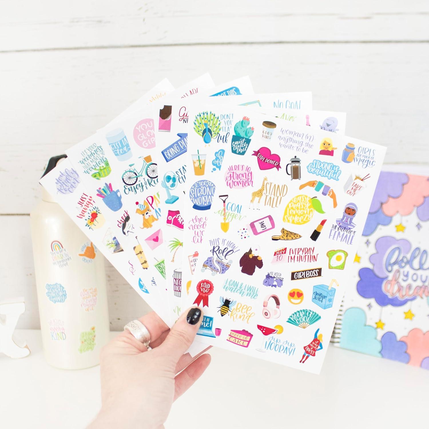 image:imagebloom daily planners Female Empowerment Planner Stickers Variety Pack for Planning Decorating amp Scrapbooking 6 Sheets 205 Girl Power Themed Stickers