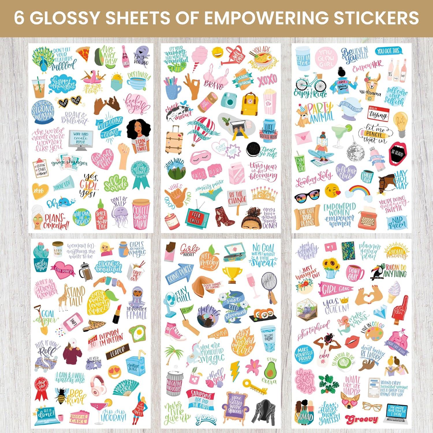 image:imagebloom daily planners Female Empowerment Planner Stickers Variety Pack for Planning Decorating amp Scrapbooking 6 Sheets 205 Girl Power Themed Stickers