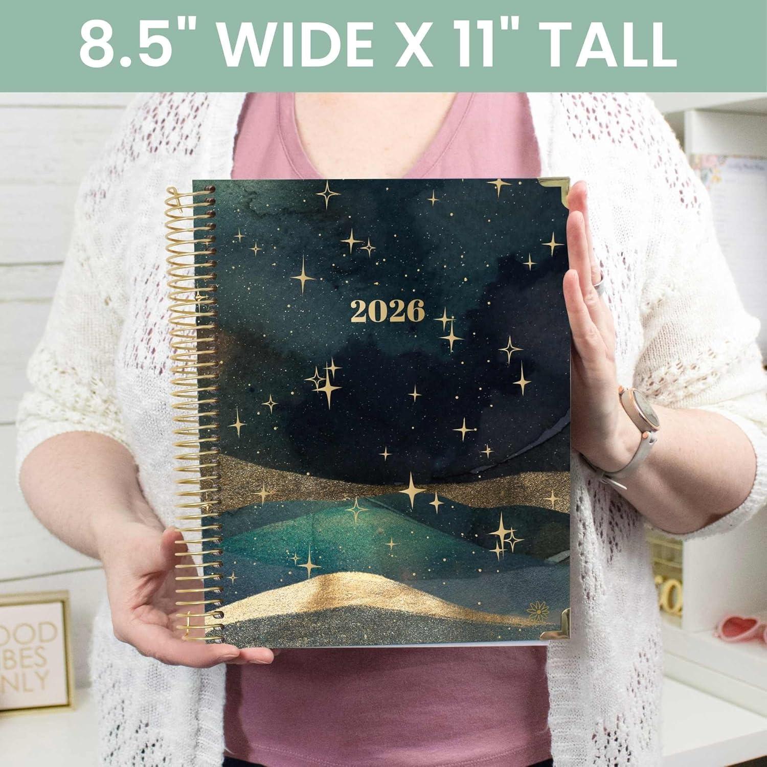 image:imagebloom daily planners HARDCOVER 2026 Planner January to December 85 x 11 Weekly amp Monthly Dated Agenda Organizer Book with Stickers amp Tabs Celestial SkiesCelestial Skies