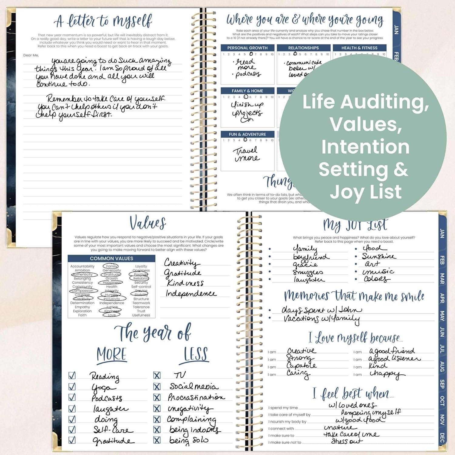image:imagebloom daily planners HARDCOVER 2026 Planner January to December 85 x 11 Weekly amp Monthly Dated Agenda Organizer Book with Stickers amp Tabs Celestial SkiesMidnight Sky