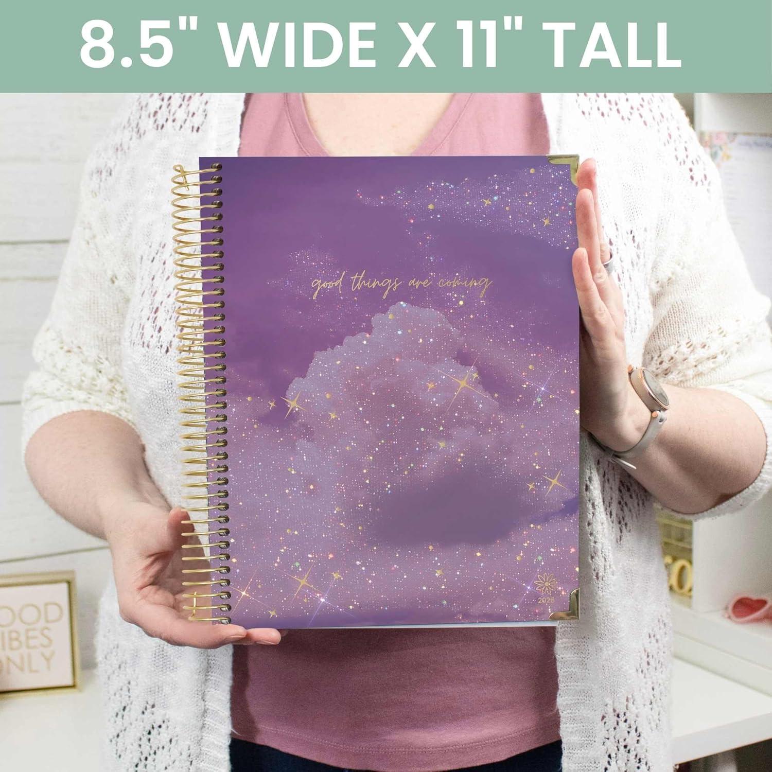 image:imagebloom daily planners HARDCOVER 2026 Planner January to December 85 x 11 Weekly amp Monthly Dated Agenda Organizer Book with Stickers amp Tabs Celestial SkiesGood Things Are Coming