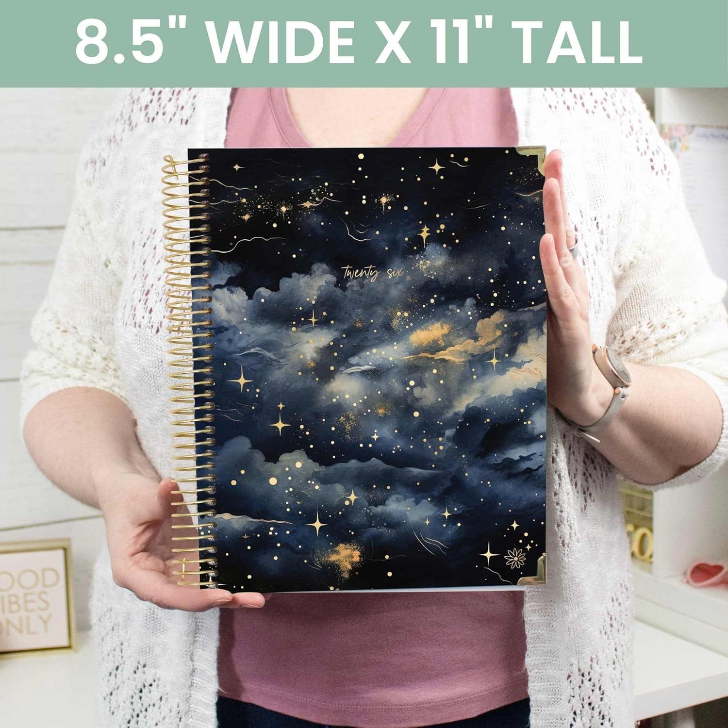image:imagebloom daily planners HARDCOVER 2026 Planner January to December 85 x 11 Weekly amp Monthly Dated Agenda Organizer Book with Stickers amp Tabs Celestial SkiesMidnight Sky