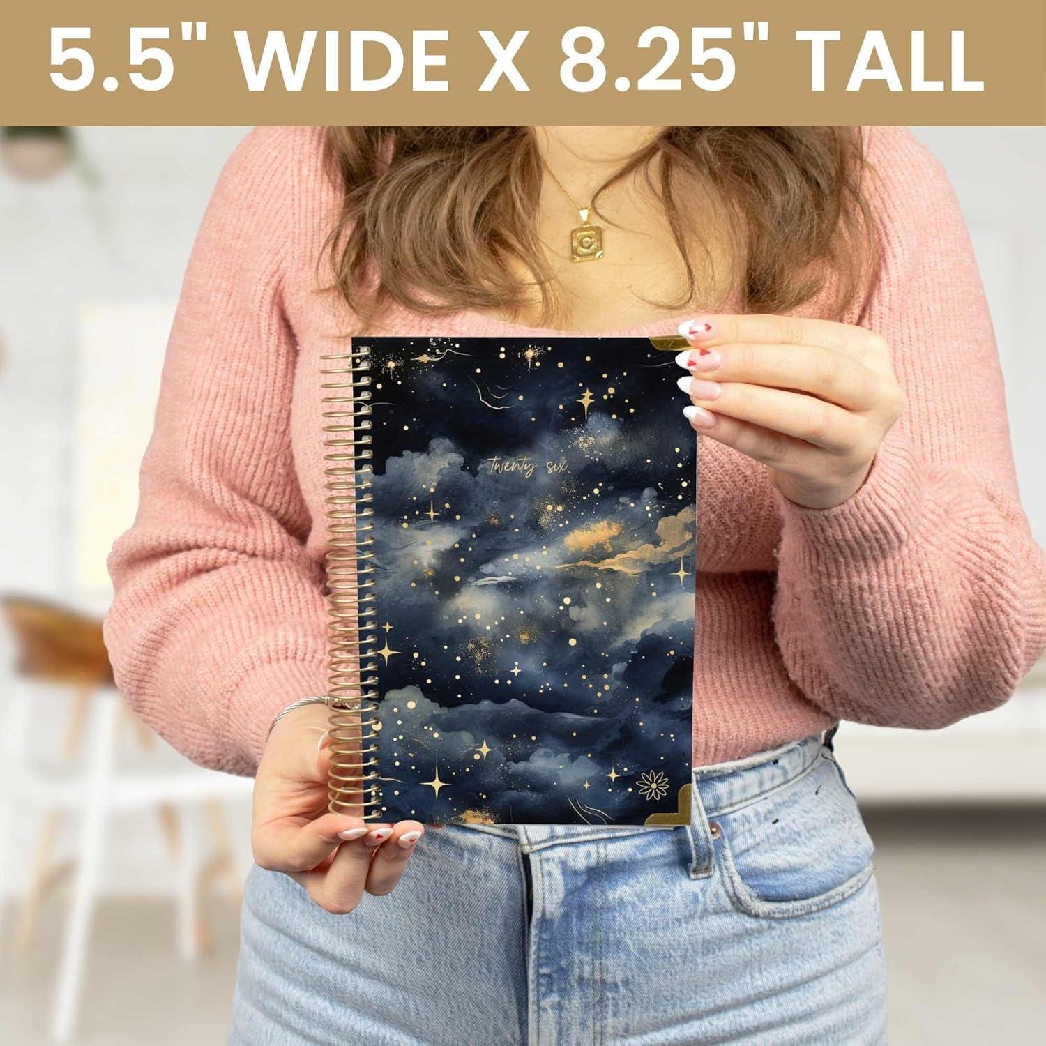 image:imagebloom daily planners HARDCOVER 2026 Planner January to December 85 x 11 Weekly amp Monthly Dated Agenda Organizer Book with Stickers amp Tabs Celestial SkiesMidnight Sky