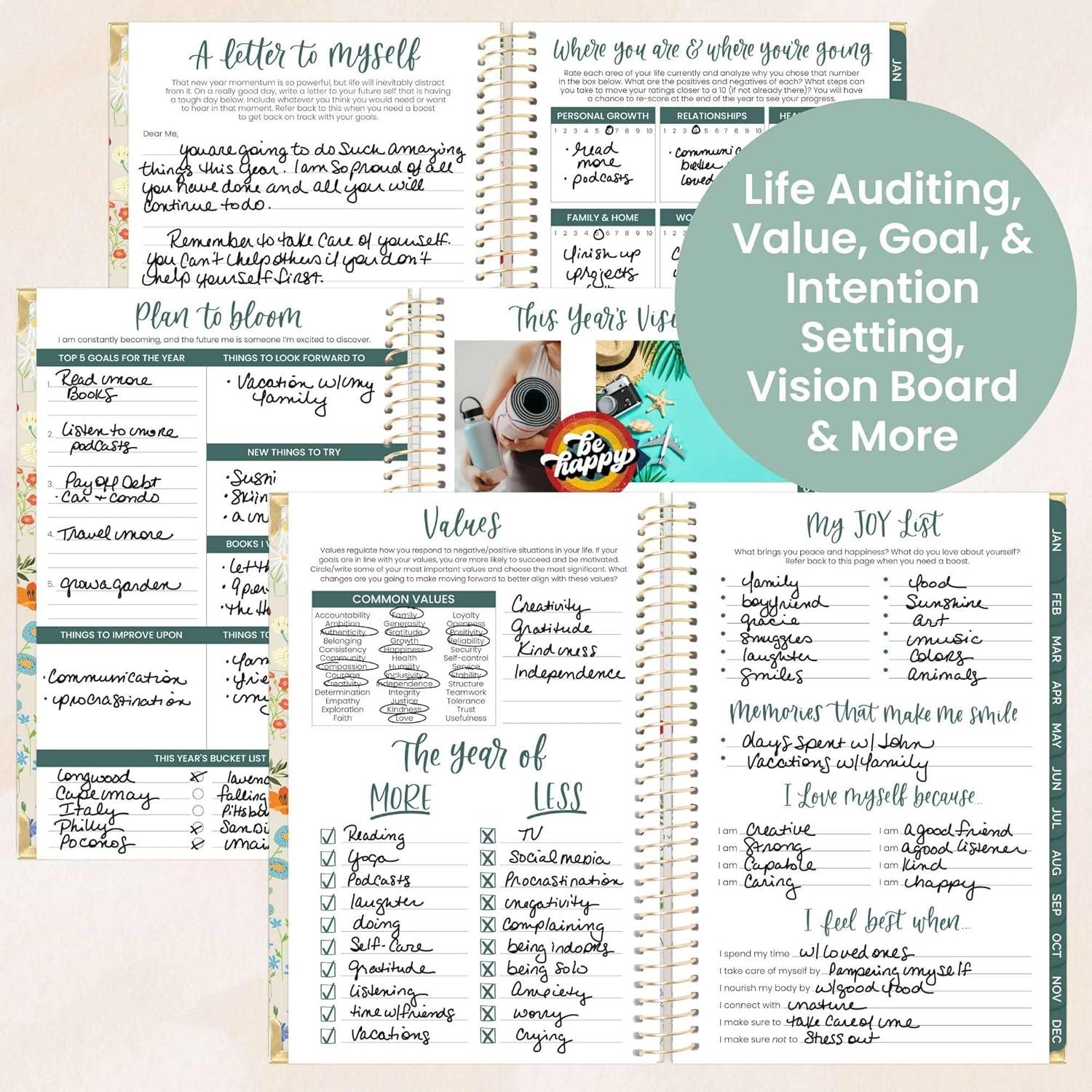 image:imagebloom daily planners HARDCOVER 2026 Planner January to December 85 x 11 Weekly amp Monthly Dated Agenda Organizer Book with Stickers amp Tabs Spread Kindness Like WildflowersGarden Party