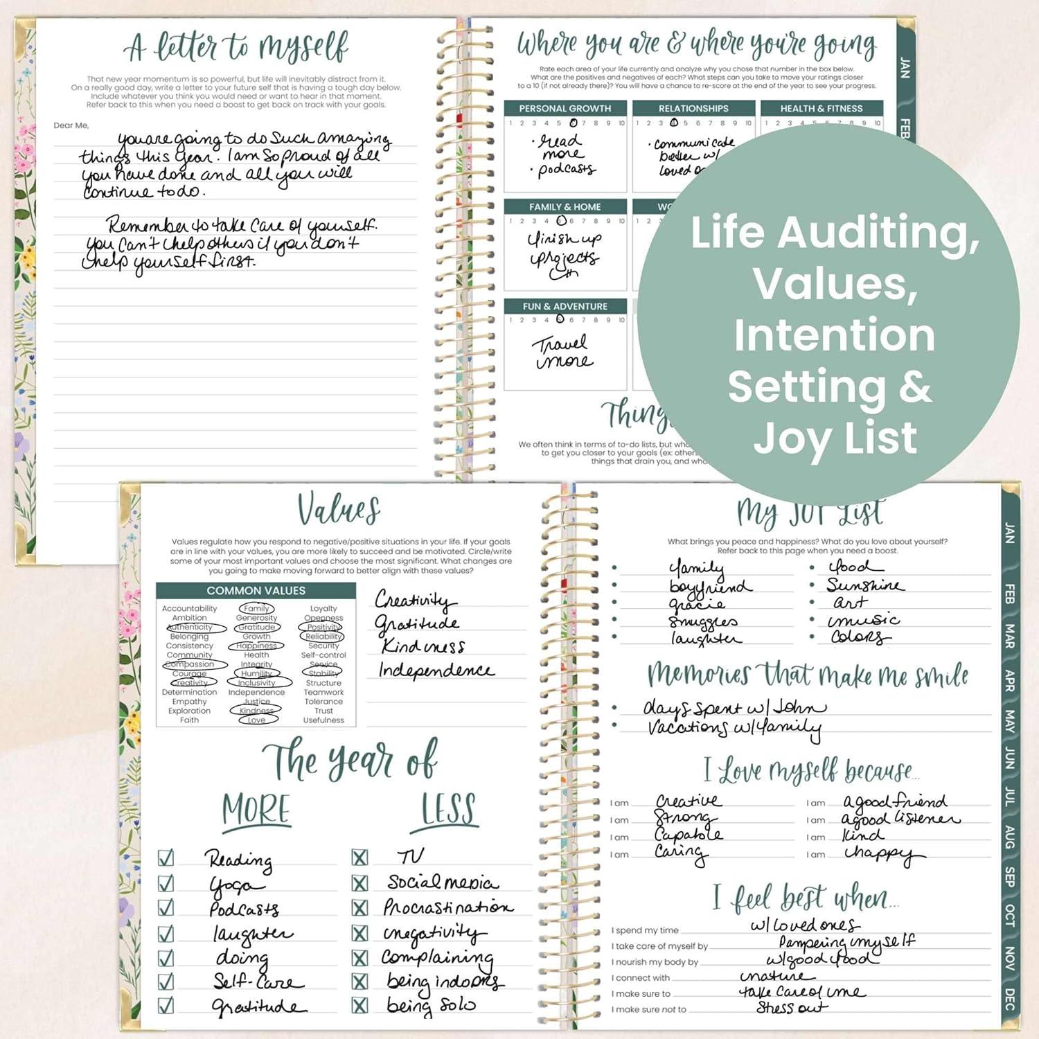 image:imagebloom daily planners HARDCOVER 2026 Planner January to December 85 x 11 Weekly amp Monthly Dated Agenda Organizer Book with Stickers amp Tabs Spread Kindness Like WildflowersGarden Party
