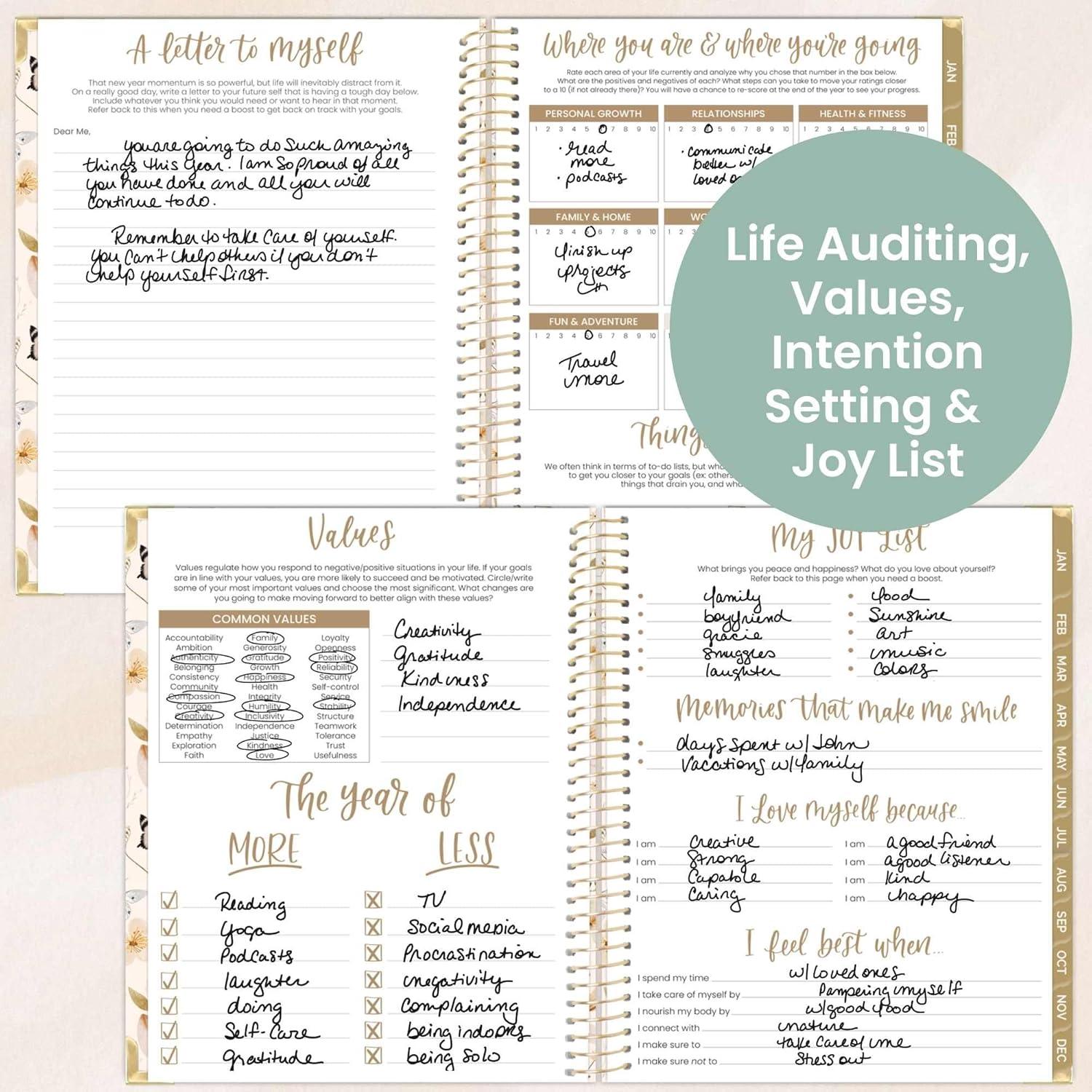 image:imagebloom daily planners HARDCOVER 2026 Planner January to December 85 x 11 Weekly amp Monthly Dated Agenda Organizer Book with Stickers amp Tabs Spread Kindness Like WildflowersButterfly Garden