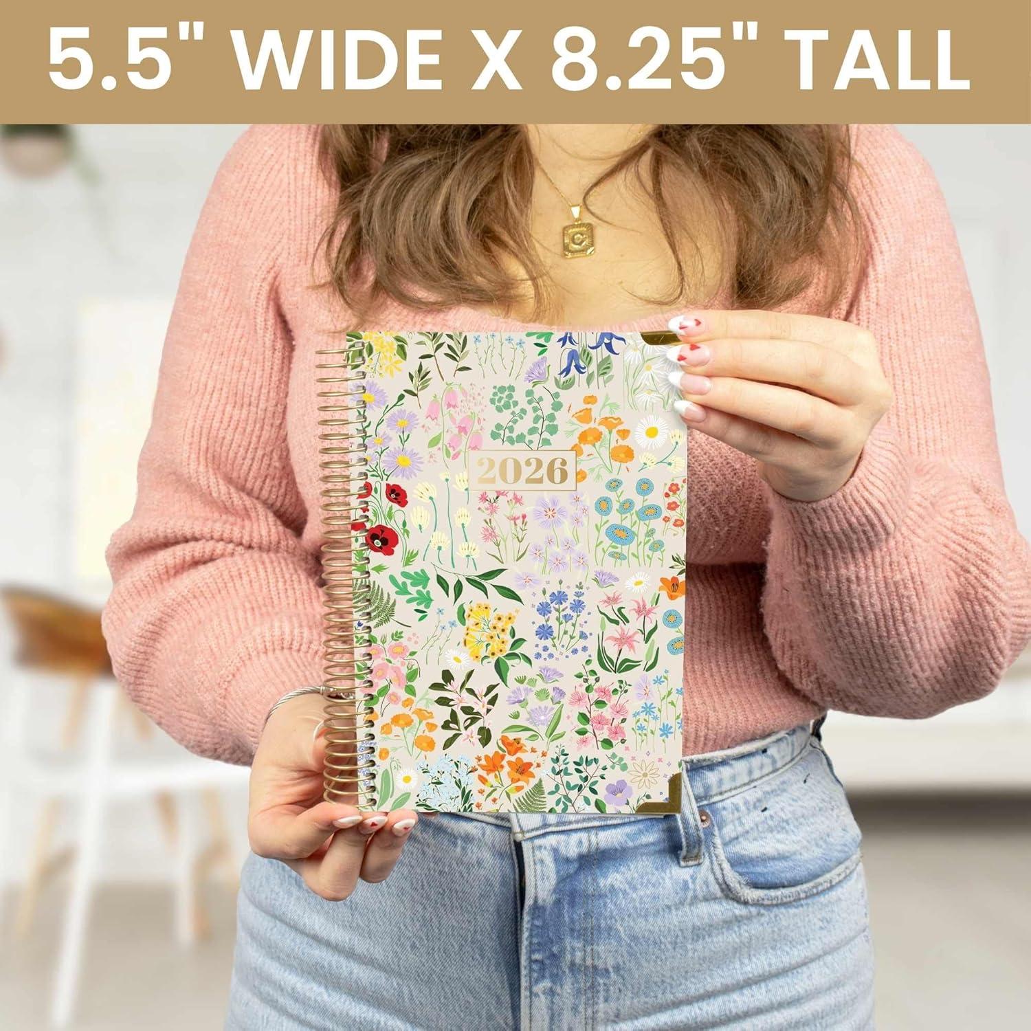 image:imagebloom daily planners HARDCOVER 2026 Planner January to December 85 x 11 Weekly amp Monthly Dated Agenda Organizer Book with Stickers amp Tabs Spread Kindness Like WildflowersGarden Party