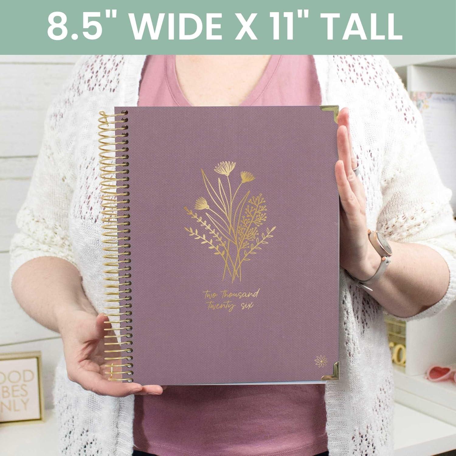 image:imagebloom daily planners HARDCOVER 2026 Planner for Women January to December A5 Task Goal Organizer Monthly amp Weekly Inspirational Agenda Book 55 x 825 Linen PurplePurple Linen
