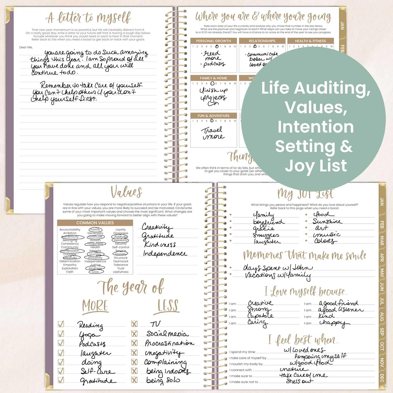 image:imagebloom daily planners HARDCOVER 2026 Planner for Women January to December A5 Task Goal Organizer Monthly amp Weekly Inspirational Agenda Book 55 x 825 Linen PurplePurple Linen