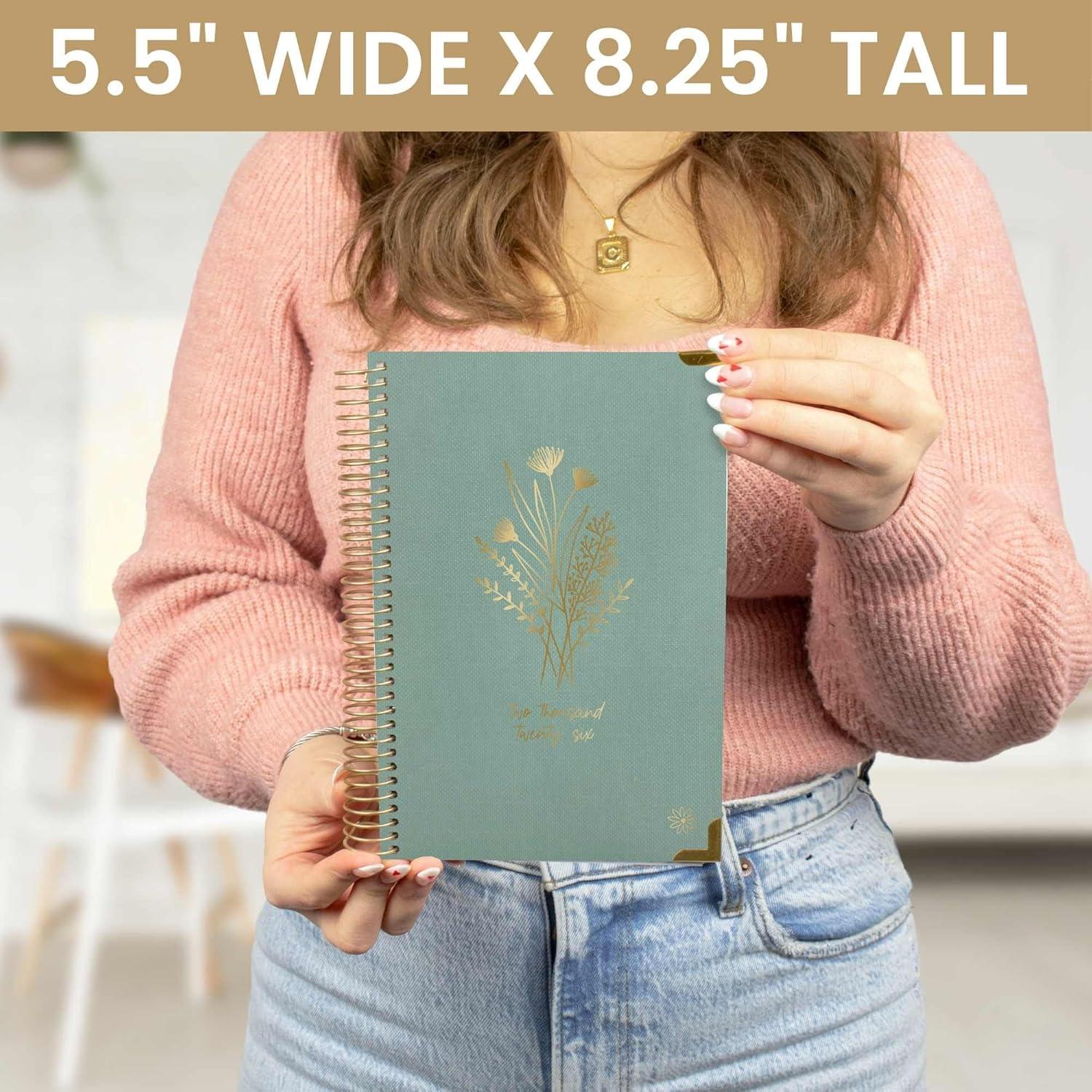 image:imagebloom daily planners HARDCOVER 2026 Planner for Women January to December A5 Task Goal Organizer Monthly amp Weekly Inspirational Agenda Book 55 x 825 Linen PurpleGreen Linen