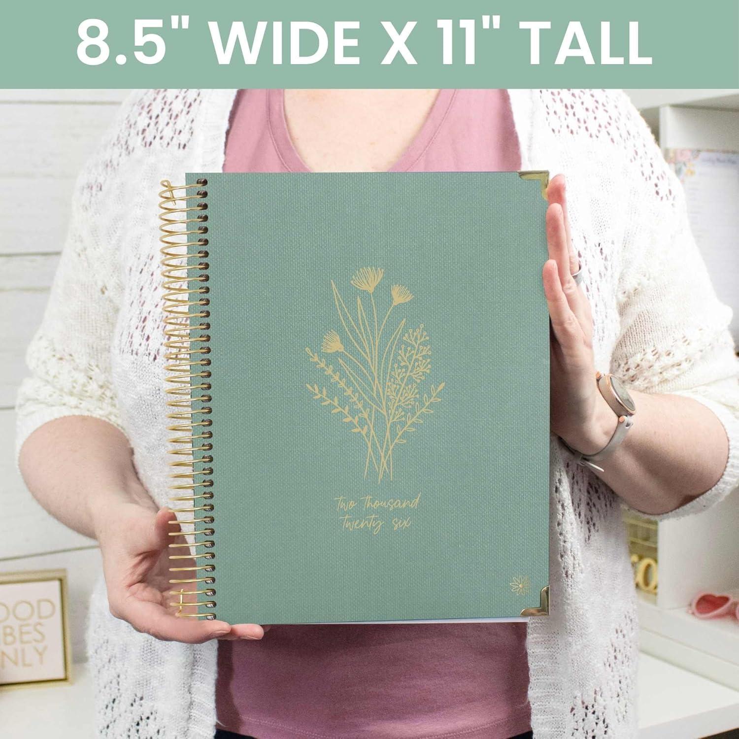 image:imagebloom daily planners HARDCOVER 2026 Planner for Women January to December A5 Task Goal Organizer Monthly amp Weekly Inspirational Agenda Book 55 x 825 Linen PurpleGreen Linen