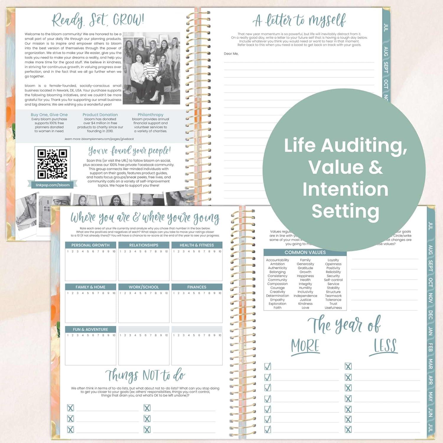 image:imagebloom daily planners HARDCOVER Planner 20252026 85 x 11 Academic Year July 2025 July 2026 Task Goal Organizer Monthly amp Weekly Inspirational Agenda Book Painted Peonies