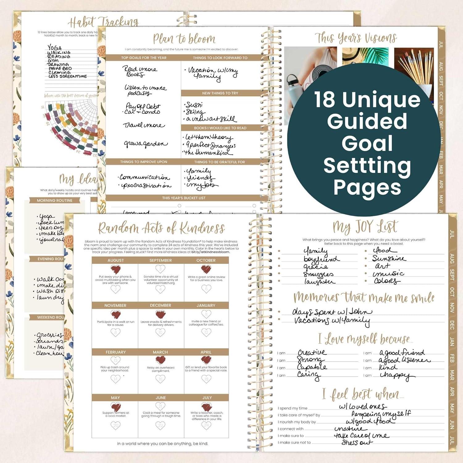image:imagebloom daily planners HARDCOVER Planner 20262027 85 x 11 Academic Year July 2026 July 2027 13 Months Task Goal Planner for Women Monthly amp Weekly Agenda Book Whimsical WildflowersWhimsical Wildflowers 202627