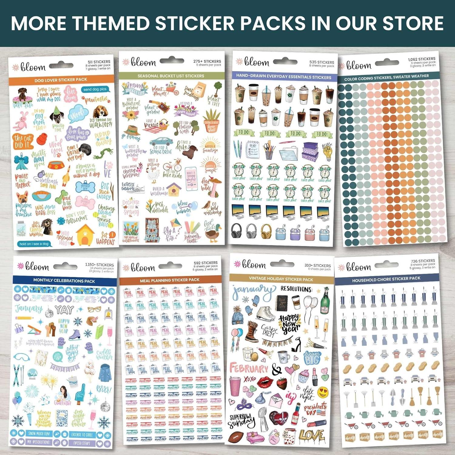 image:imagebloom daily planners Inspirational amp Motivational Quotes Planner Stickers 8 Sheets 200 Stickers HandLettered Positive Cute Aesthetic Quotes for Decorating Organizers Scrapbooks Laptops etcCool Tones