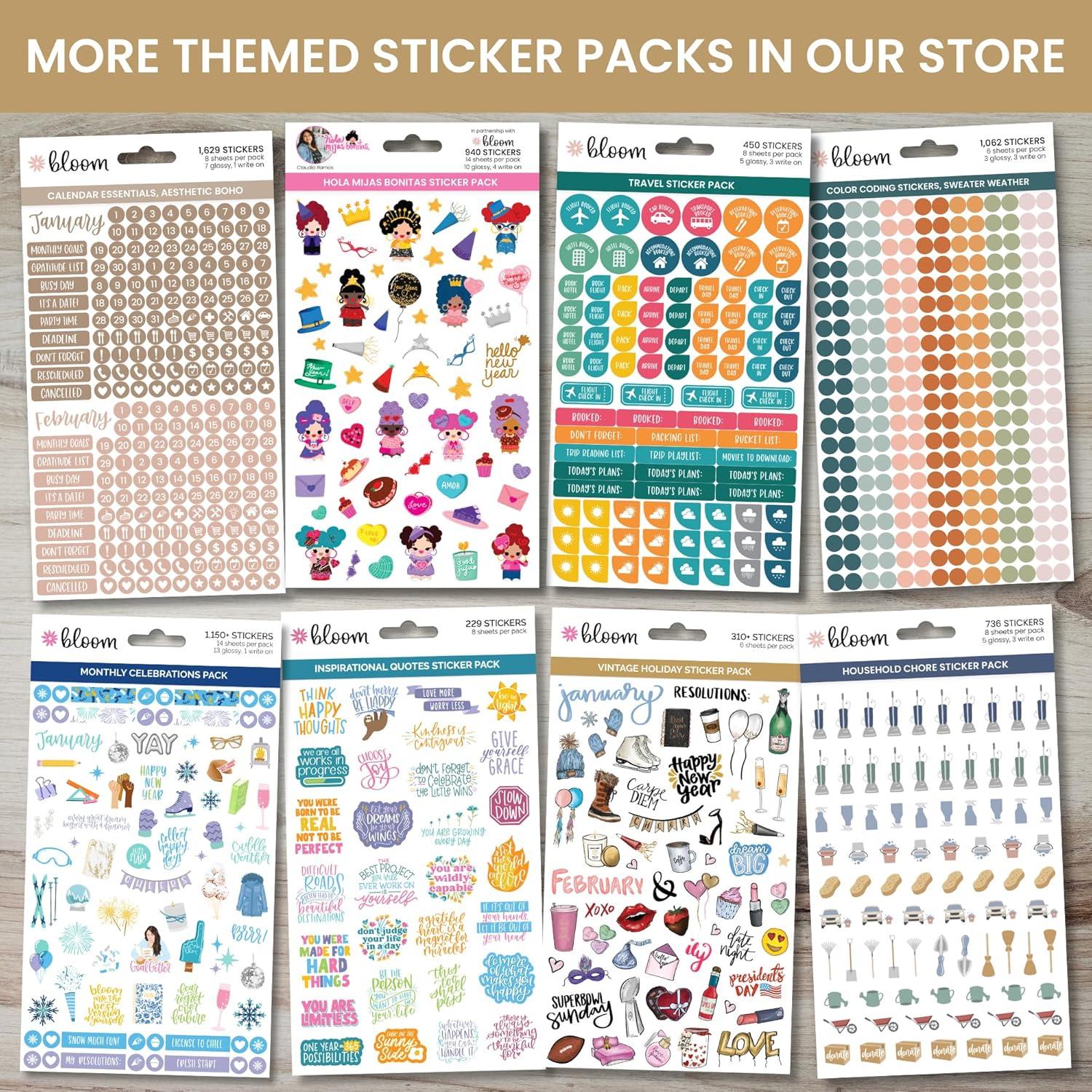 image:imagebloom daily planners Inspirational amp Motivational Quotes Planner Stickers 8 Sheets 200 Stickers HandLettered Positive Cute Aesthetic Quotes for Decorating Organizers Scrapbooks Laptops etcBright