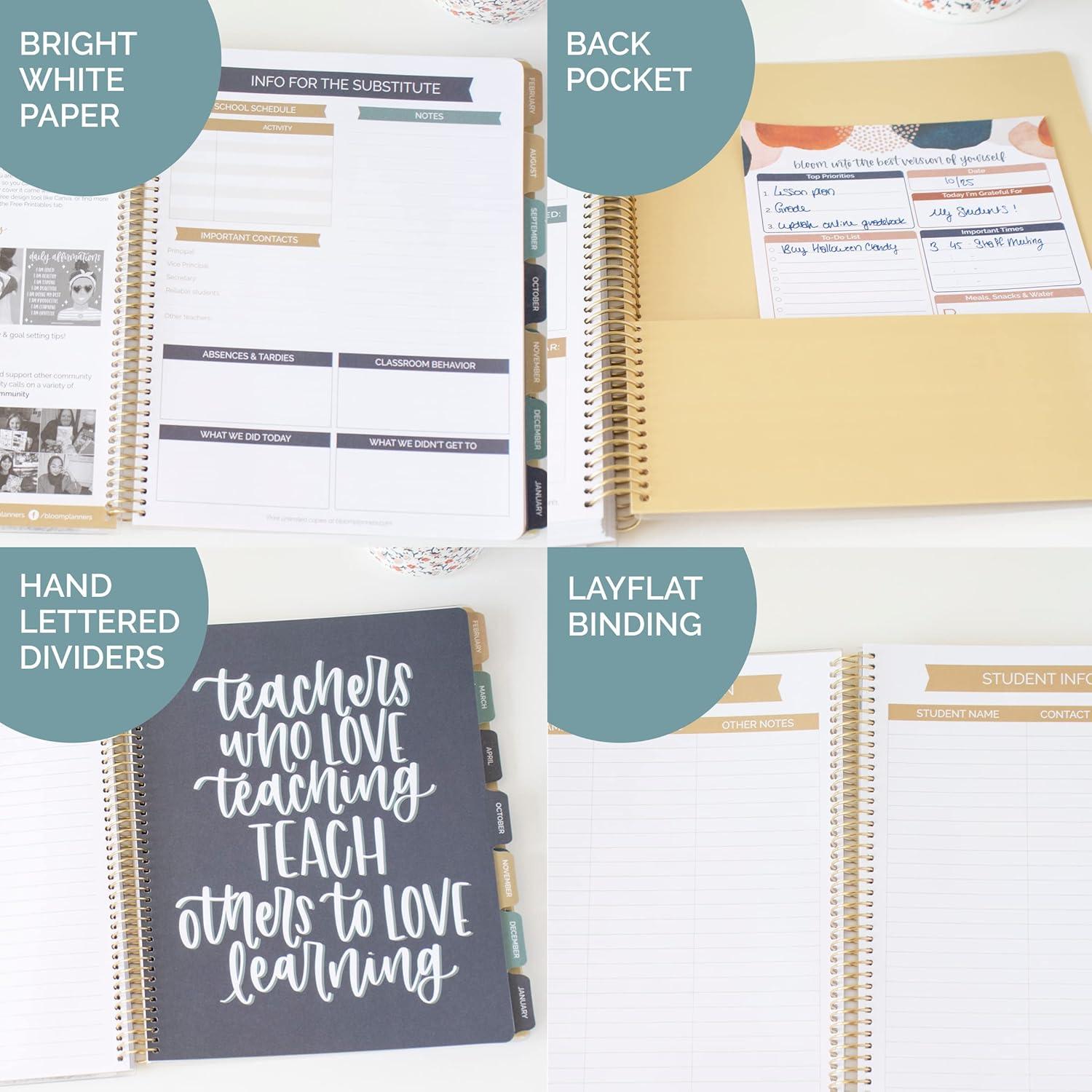 image:imagebloom daily planners Interchangeable Teacher Planner amp Sticker Pack Bundle Undated Academic Planner amp Organizer School Themed Sticker Pack Planning Set for Educators Homeschool