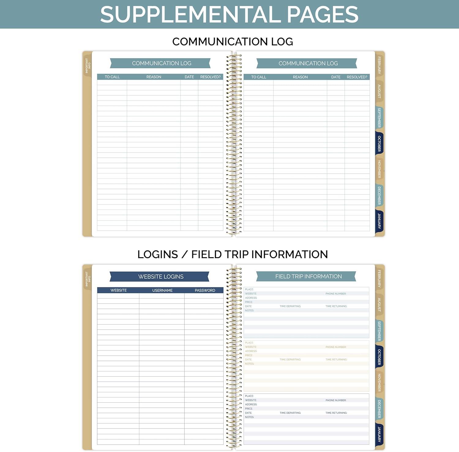 image:imagebloom daily planners Interchangeable Teacher Planner amp Sticker Pack Bundle Undated Academic Planner amp Organizer School Themed Sticker Pack Planning Set for Educators Homeschool
