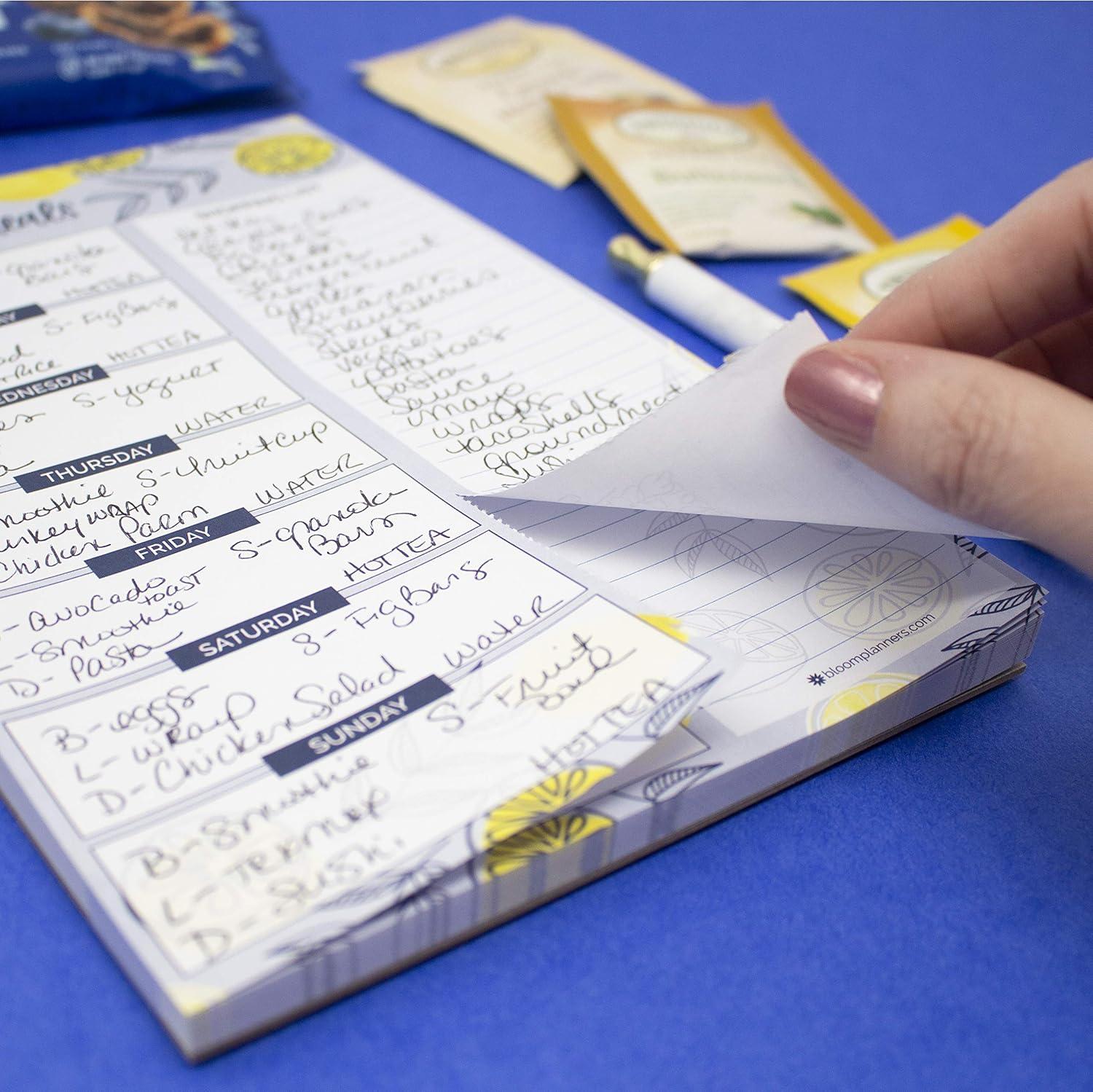 image:imagebloom daily planners Lemons Weekly Magnetic Meal Planning Pad Bundle Two Hanging Refrigerator Organizers with TearOff Grocery Shopping List