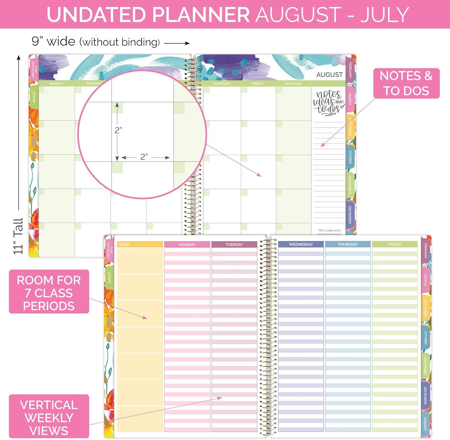 image:imagebloom daily planners Teacher Planner amp Sticker Pack Bundle Undated Academic Planner amp Organizer School Themed Sticker Pack Planning Set for Educators Homeschool