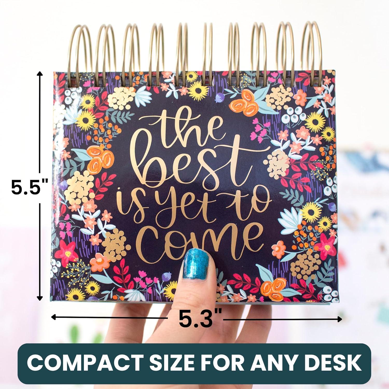 image:imagebloom daily planners Undated Perpetual Desk EaselInspirational Standing Flip Calendar 525 x 55 The Best is Yet to ComeThe Best is Yet to Come