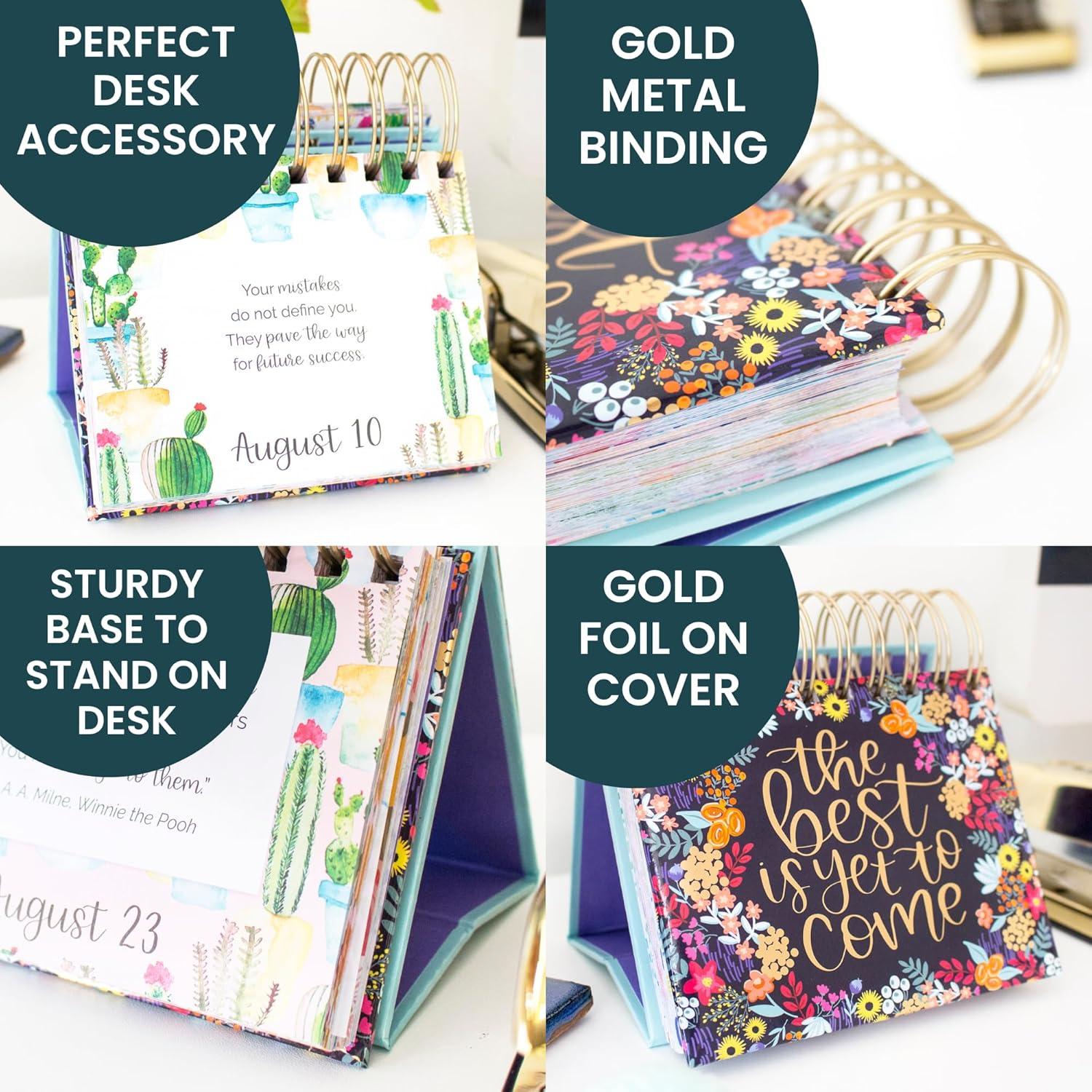 image:imagebloom daily planners Undated Perpetual Desk EaselInspirational Standing Flip Calendar 525 x 55 The Best is Yet to ComeThe Best is Yet to Come