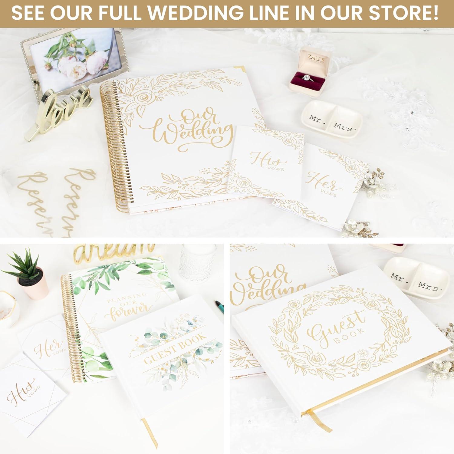 image:imagebloom daily planners Wedding Guest Book Elegant Hardcover Polaroid Guestbook for Receptions Baby Showers amp Special Events 7 x 9 120 Blank Lined Pages for Signin and Photos LinenLinen