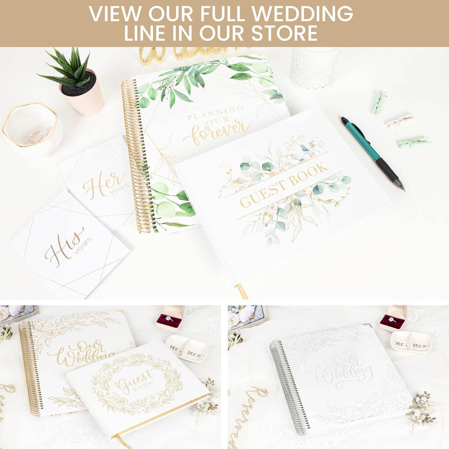 image:imagebloom daily planners Wedding Guest Book Elegant Hardcover Polaroid Guestbook for Receptions Baby Showers amp Special Events 7 x 9 120 Blank Lined Pages for Signin and Photos LinenGold Floral