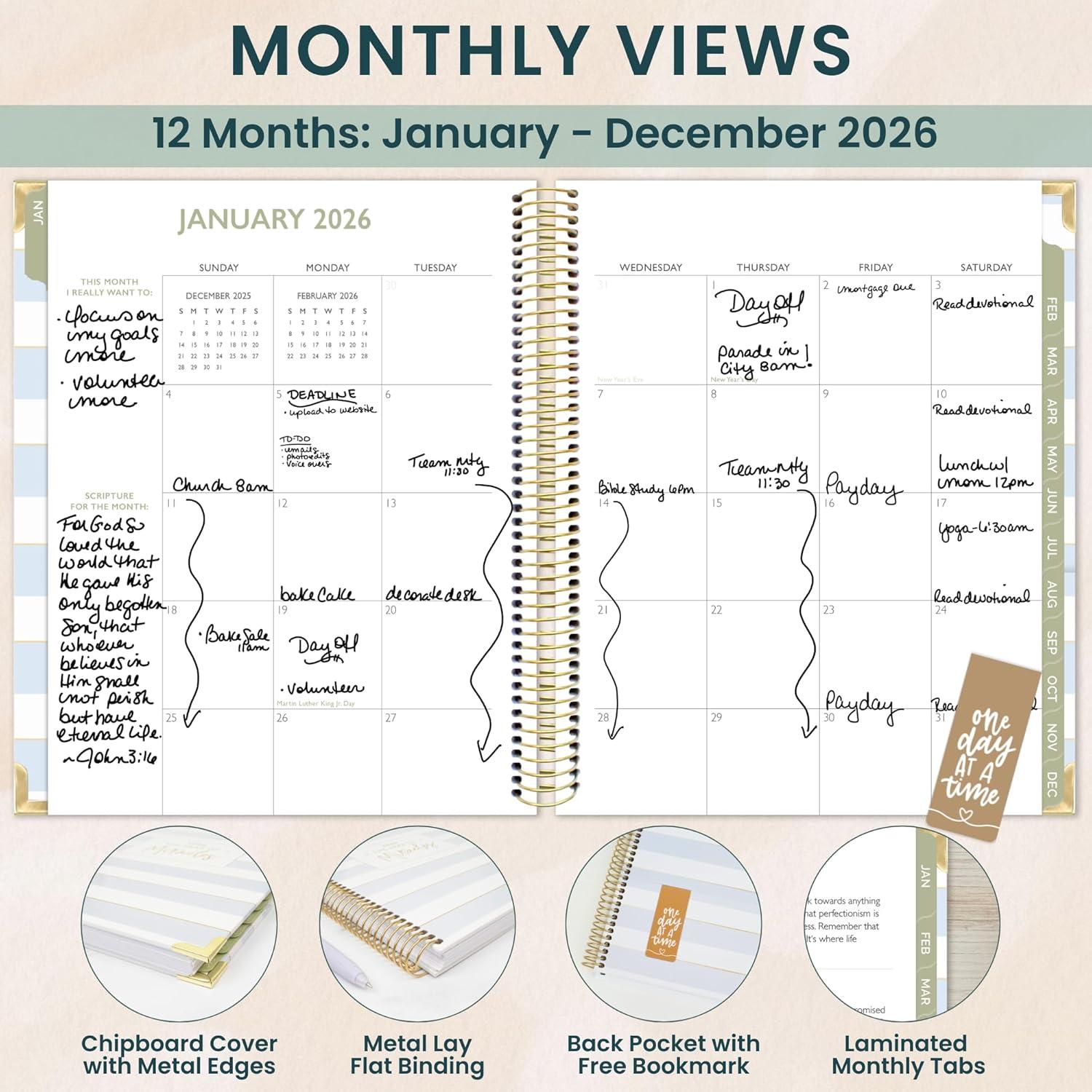 image:imagebloom daily planners x Cleerely Stated 2026 Planner January 2026 December 2026 Hardcover Calendar Year Organizer Religious Faith Based MonthlyWeekly Christian Agenda Book 7 x 9