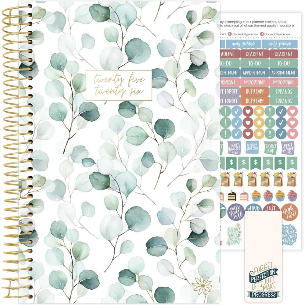 image:imagebloom daily planners 20252026 85 x 11 Academic Year Day Planner July 2025 July 2026 Weekly amp Monthly Dated Agenda Organizer with Stickers amp Tabs Boho GreeneryBoho Greenery 202526