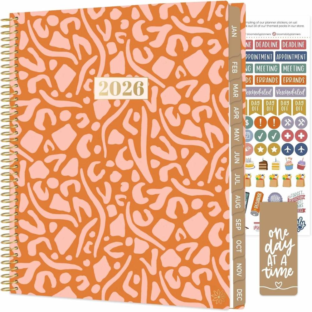 image:imagebloom daily planners 2026 Planner January December Calendar Year Organizer 55 x 825 Weekly amp Monthly Agenda Book with Stickers amp Bookmark Brilliant BrushstrokesMoments of Grace