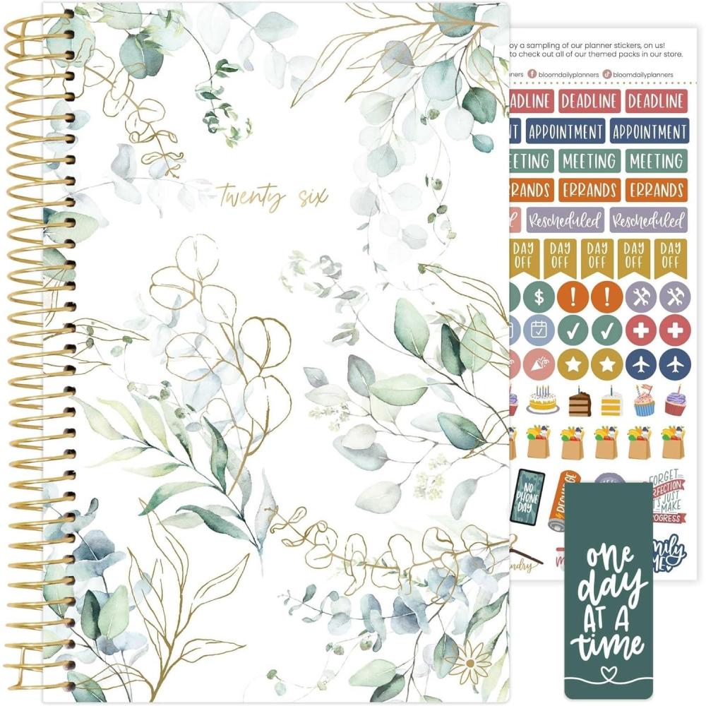 image:imagebloom daily planners 2026 Pocket Planner 4 x 6 January 2026 December 2026 MINI WeeklyMonthly Agenda Organizer amp Calendar Book Wildflower MountainsideWhite Eucalyptus