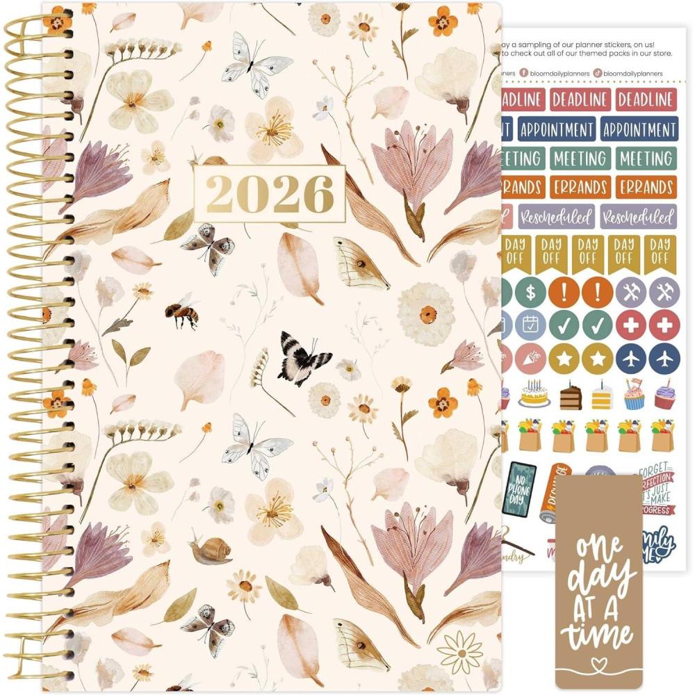 image:imagebloom daily planners 2026 Pocket Planner 4 x 6 January 2026 December 2026 MINI WeeklyMonthly Agenda Organizer amp Calendar Book Wildflower MountainsideButterfly Garden