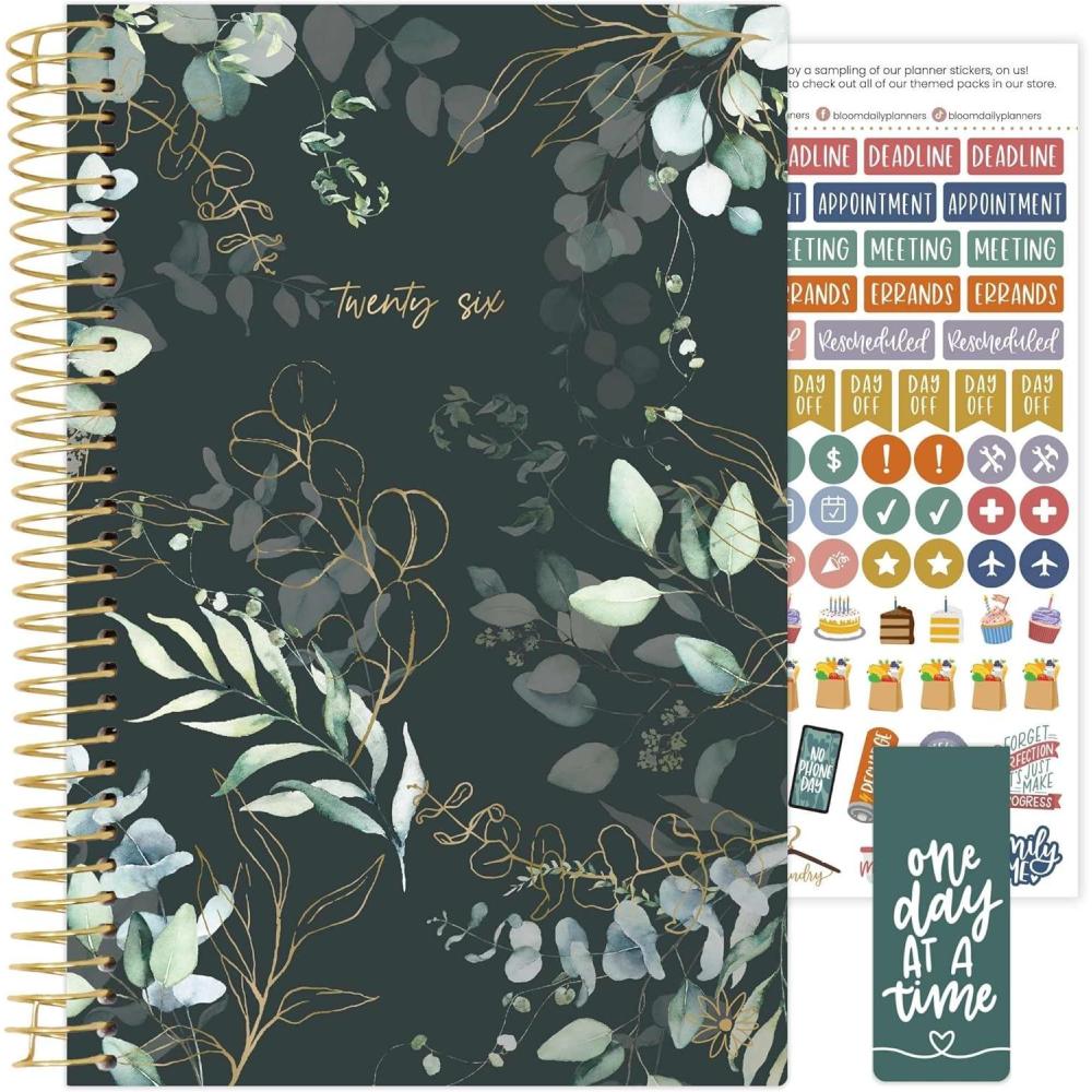 image:imagebloom daily planners 2026 Pocket Planner 4 x 6 January 2026 December 2026 MINI WeeklyMonthly Agenda Organizer amp Calendar Book Wildflower MountainsideGreen Eucalyptus